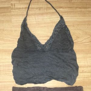 Backless tie halter top